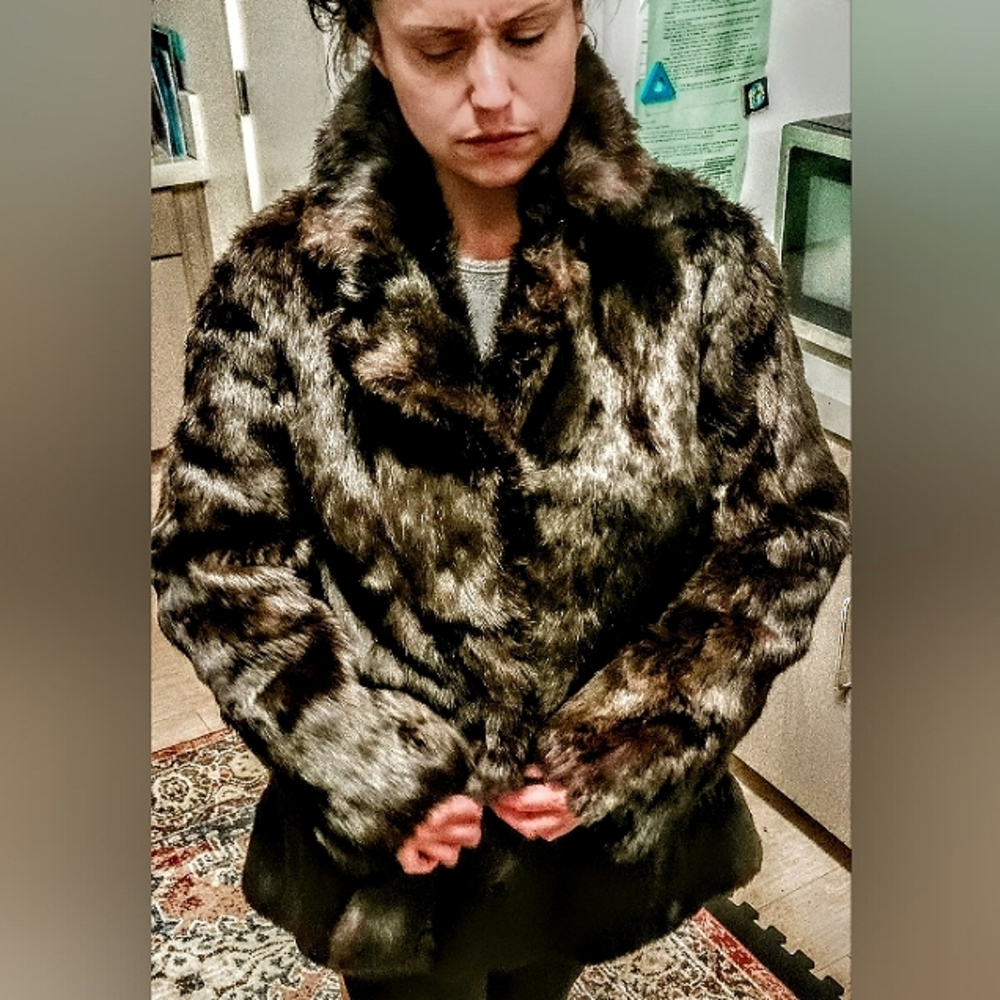 Authentic Vintage Dark Brown Fur Coat Medium Rare Unique Custom Made Designer
